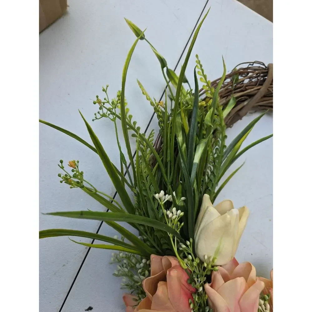 Handmade Spring Tulip Carnation Wreath 21